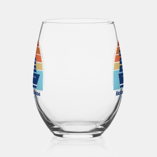 Custom Cruise Ship Trip Sunset Keepake Weinglas Ohne Stiel (Links)