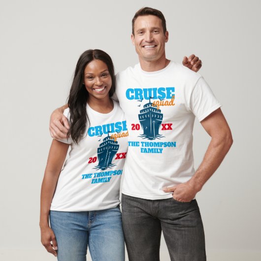 Custom Cruise Squad 2024 Personalisiert Funny Grou T-Shirt (Unisex)