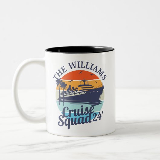 Custom Cruise Squad Family Group Freunde Sunset Zweifarbige Tasse (Links)