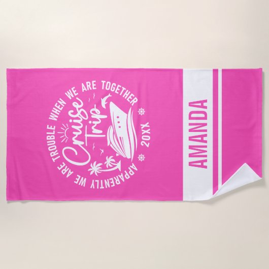 Custom Cruise Trip 2025 Sommerurlaub Vacay-Modus Strandtuch (Vorderseite)