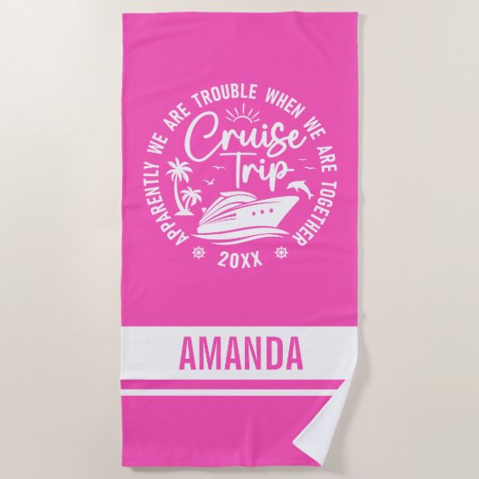 Custom Cruise Trip 2025 Sommerurlaub Vacay-Modus Strandtuch (Vorderseite)