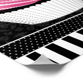 CUSTOM Cupcake and Damask Birthday Banner Poster (Ecke)