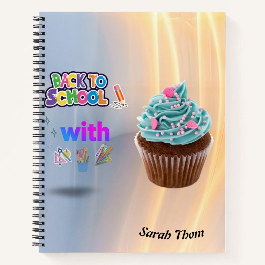 Custom Cupcake Back to School Spirale Notebook Notizblock (Vorderseite)