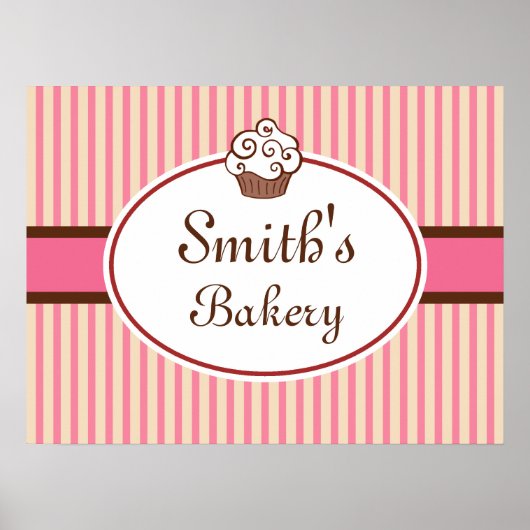 Custom Cupcake Bäckerei signieren Kunst drucken Poster (Vorne)