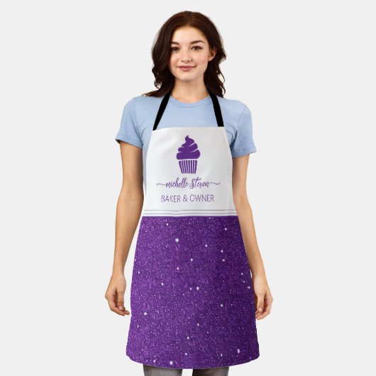 Custom Cupcake Lila Bakery Schürze (Getragen)