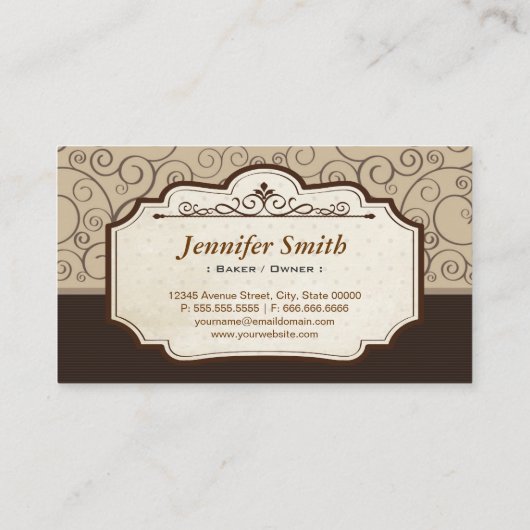 Custom Cupcakes Macaroons Dessert Bäckerei Store Visitenkarte (Rückseite)