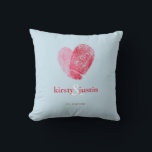 CUSTOM CUSHION einfaches Fingerabdruck-Herzpaar Kissen<br><div class="desc">Ein sehr "on Trend"-Design mit zwei Fingerabdrücken, die ein Herz schaffen sollen - das perfekte Geschenk für das Ehepaar, sei es für seine Hochzeit, sein Jubiläum oder einfach nur weil... Setup als Vorlage ist es einfach für Sie, Ihre eigenen Details hinzuzufügen, oder klicken Sie auf die Schaltfläche Anpassen und Sie...</div>