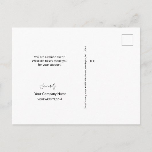 Custom Customer Appreciation Business template Postkarte (Rückseite)