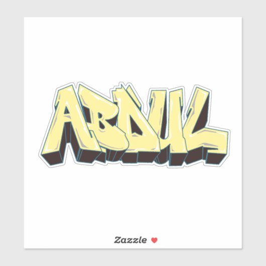 Custom-Cut "Abdul" Graffiti Vinyl Sticker (Blatt)