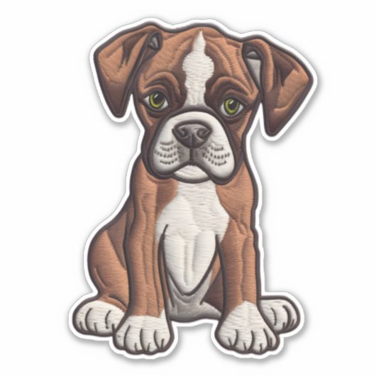 CUSTOM CUT Boxer Dog Digital Patch Sticker (Vorderseite)