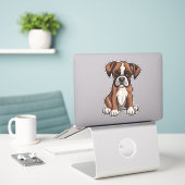 CUSTOM CUT Boxer Dog Digital Patch Sticker (Laptop auf Schreibtisch)