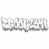 Custom-Cut Brooklyn Graffiti Vinyl Sticker (Vorderseite)