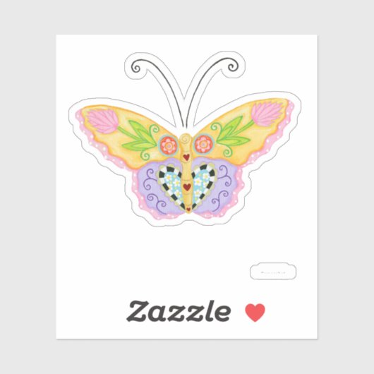 Custom Cut Butterfly Sticker #3 (Blatt)