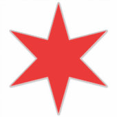 Custom Cut Chicago Flag Red 6-Punkte Star Aufkleber (Vorderseite)