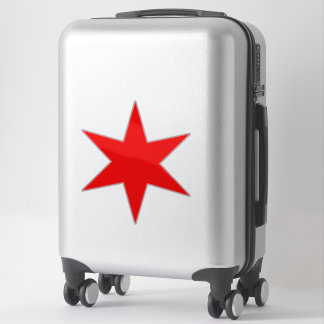 Custom Cut Chicago Flag Red 6-Punkte Star Aufkleber