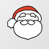 Custom Cut Cute Doodle Art Santa Claus Fensteraufkleber (Blatt)