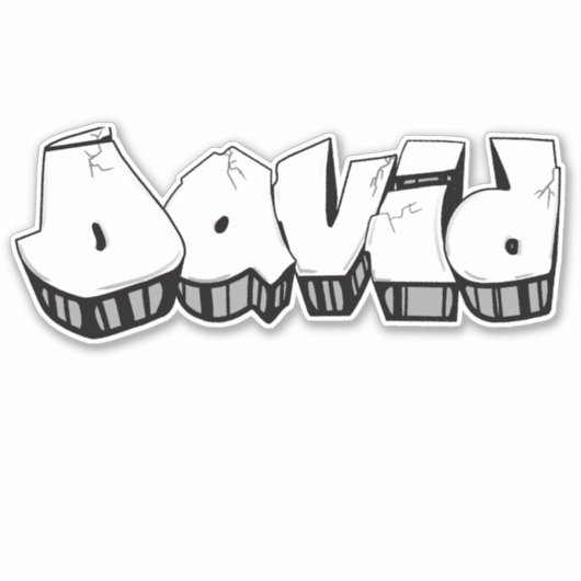 Custom-Cut "David" Graffiti Vinyl Sticker (Vorderseite)