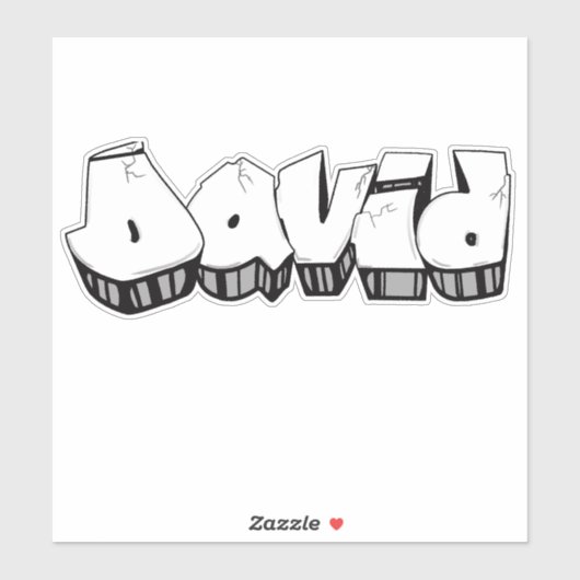 Custom-Cut "David" Graffiti Vinyl Sticker (Blatt)