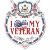 Custom Cut Luv Mein Veteran Aufkleber (Vorderseite)