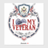 Custom Cut Luv Mein Veteran Aufkleber (Blatt)