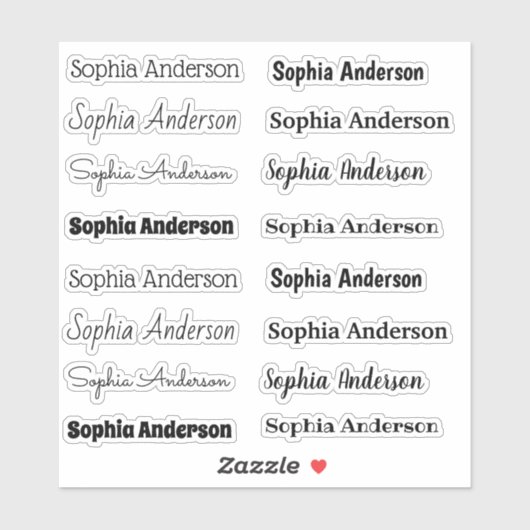 Custom Cut Name Stickers Aufkleber (Blatt)