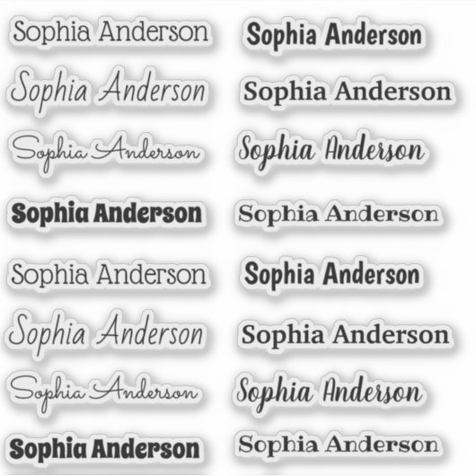 Custom Cut Name Stickers Aufkleber (Vorderseite)