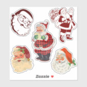 Custom Cut Retro Santa Claus Weihnachtspaket 5 Aufkleber (Blatt)