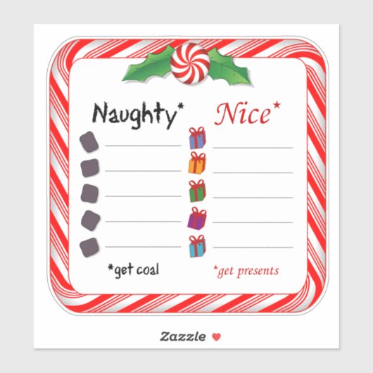 Custom Cut Stickers für Naughty oder Nice Aufkleber (Blatt)
