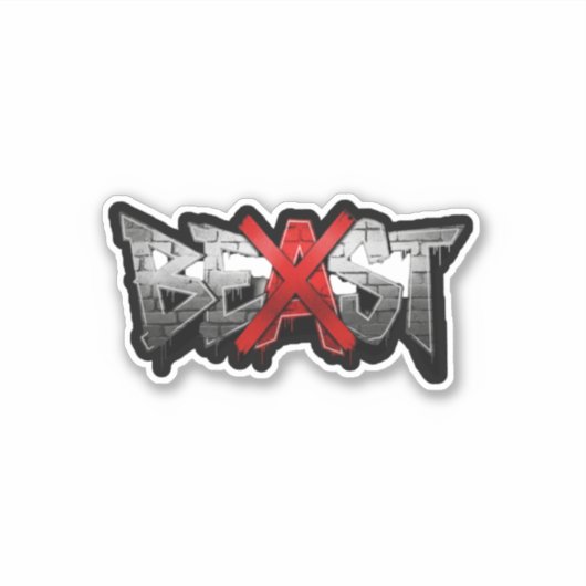 Custom-Cut Vinyl BEAST Logo Sticker (Vorderseite)