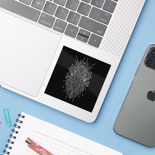 Custom-Cut Vinyl Sticker (Laptop mit iPhone)