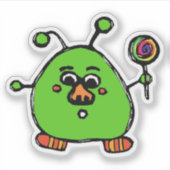 Custom-Cut Vinyl Sticker - Allen Alien (Vorderseite)