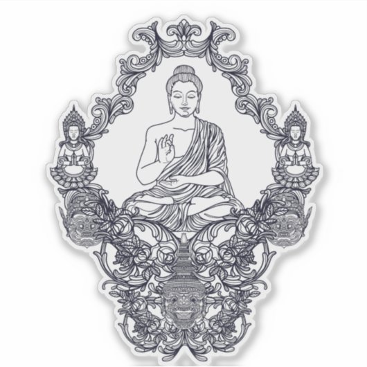 CUSTOM CUT VINYL STICKER : BUDDHA (Vorderseite)