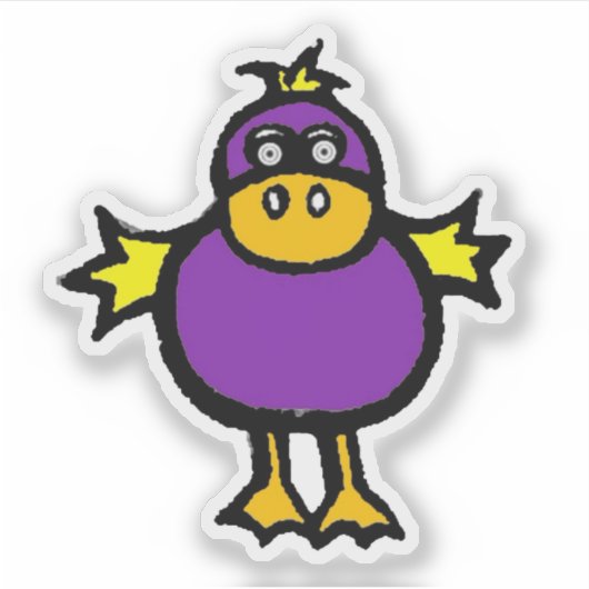 Custom-Cut Vinyl Sticker - Davey Duck (Vorderseite)