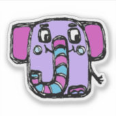 Custom-Cut Vinyl Sticker - Ely Elephant (Vorderseite)