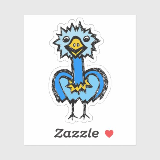 Custom-Cut Vinyl Sticker - Emily Emu (Blatt)