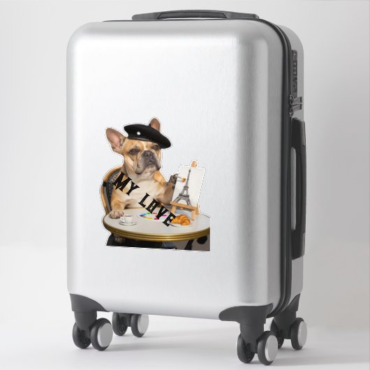 Custom-Cut Vinyl Sticker French bulldog (Koffer)