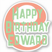 Custom Cut Vinyl Sticker Geburtstag Teenager (Vorderseite)