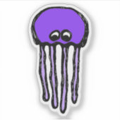 Custom-Cut Vinyl Sticker - Josie Jellyfish (Vorderseite)