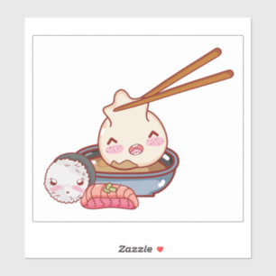 CUSTOM CUT VINYL STICKER : KAWAII NIEDLICH SUSHI F