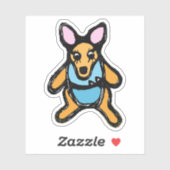 Custom-Cut Vinyl Sticker - Kelly Kangaroo (Blatt)