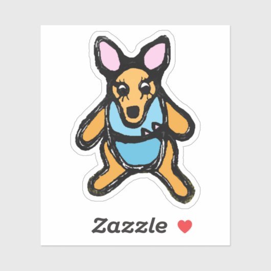 Custom-Cut Vinyl Sticker - Kelly Kangaroo (Blatt)