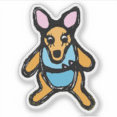 Custom-Cut Vinyl Sticker - Kelly Kangaroo (Vorderseite)