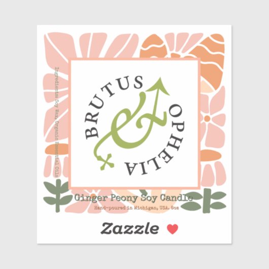 Custom-Cut Vinyl Sticker Product Label Watercolor (Blatt)