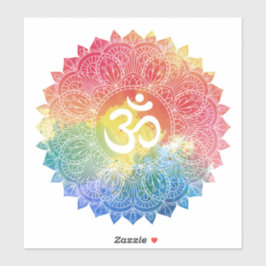 CUSTOM CUT VINYL STICKER : RAINBOW MANDALA