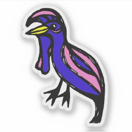 Custom-Cut Vinyl Sticker - Ula Umbrellabird (Vorderseite)