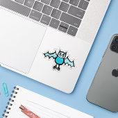 Custom-Cut Vinyl Sticker - Veronica Vampire Bat (Laptop mit iPhone)