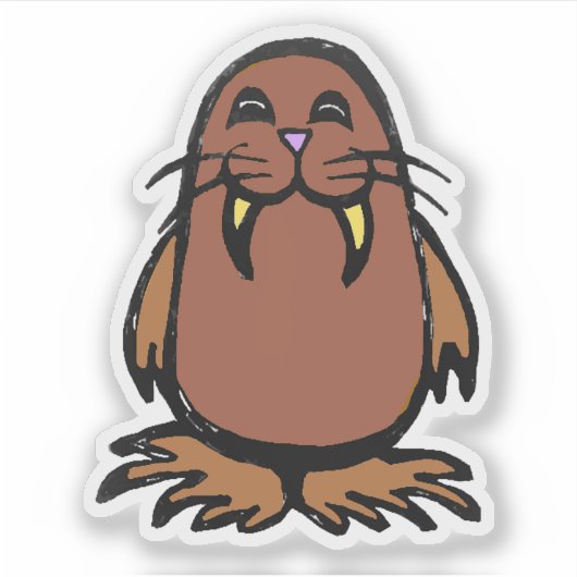 Custom-Cut Vinyl Sticker - Weston Walrus (Vorderseite)