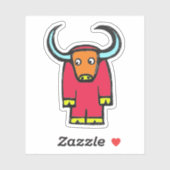 Custom-Cut Vinyl Sticker - Yogi Yak (Blatt)