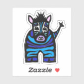 Custom-Cut Vinyl Sticker - Zander Zebra (Blatt)