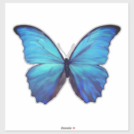 Custom Cut Vinyl Stickers - 1 Blue Morpho Butterfl Aufkleber